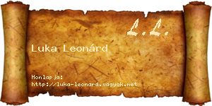 Luka Leonárd névjegykártya