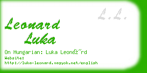 leonard luka business card